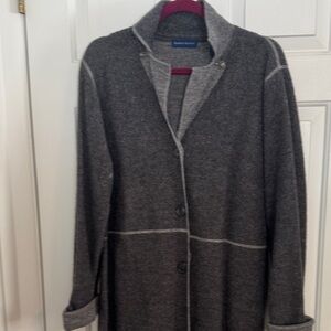 Karen Scott Charcoal Trench Coat Wool